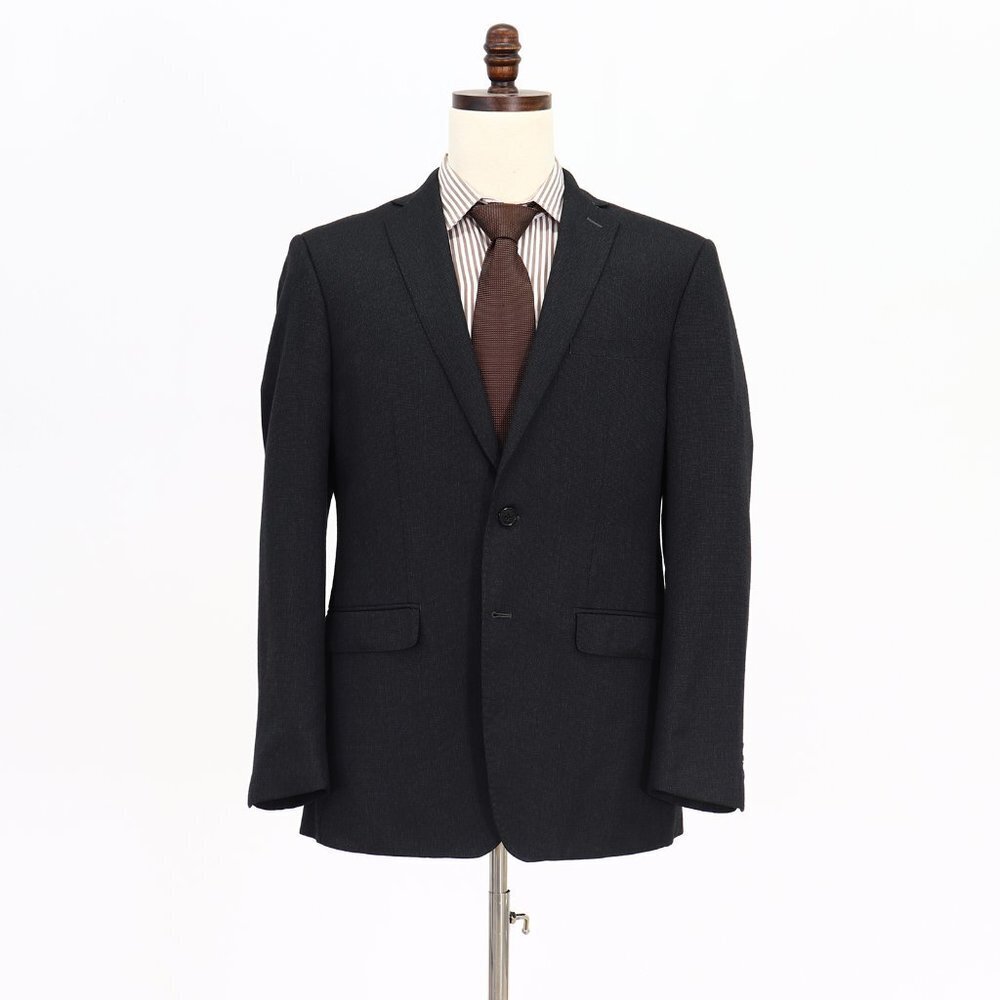 Calvin Klein 40R Gray Solid 2-Button Sport Coat Blazer Jacket O660